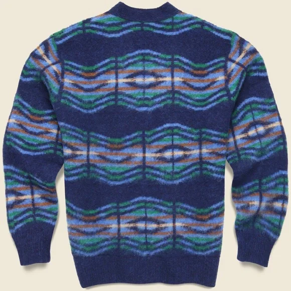 Howlin’ Men’s XL Out of This World Cardigan - Magic Blue - 100% Scottish Wool - Picture 2 of 16